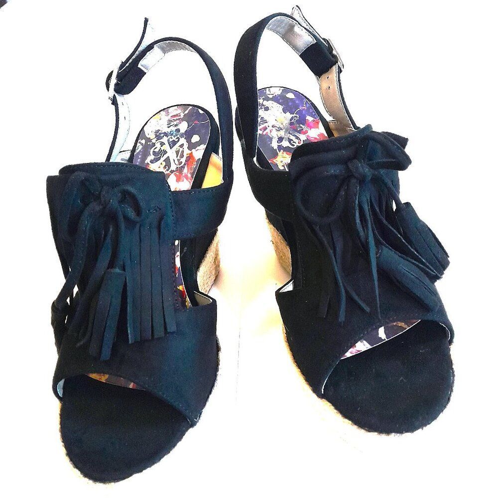 Christian Lacroix Angelina Women’s Open Toe Strappy Platform Heels Sandals Black